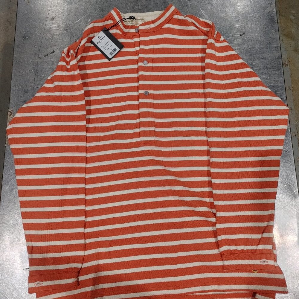 Brand New Nigel Cabourn Armor Lux Grandad Orange Stripe Size 52